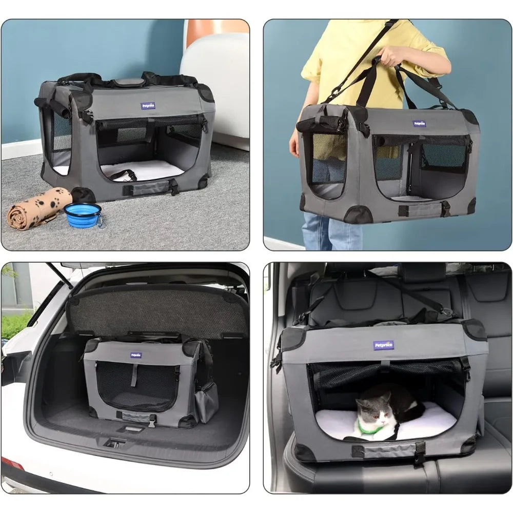 Deluxe Portable Pet Travel Carrier Kit with Accessories.