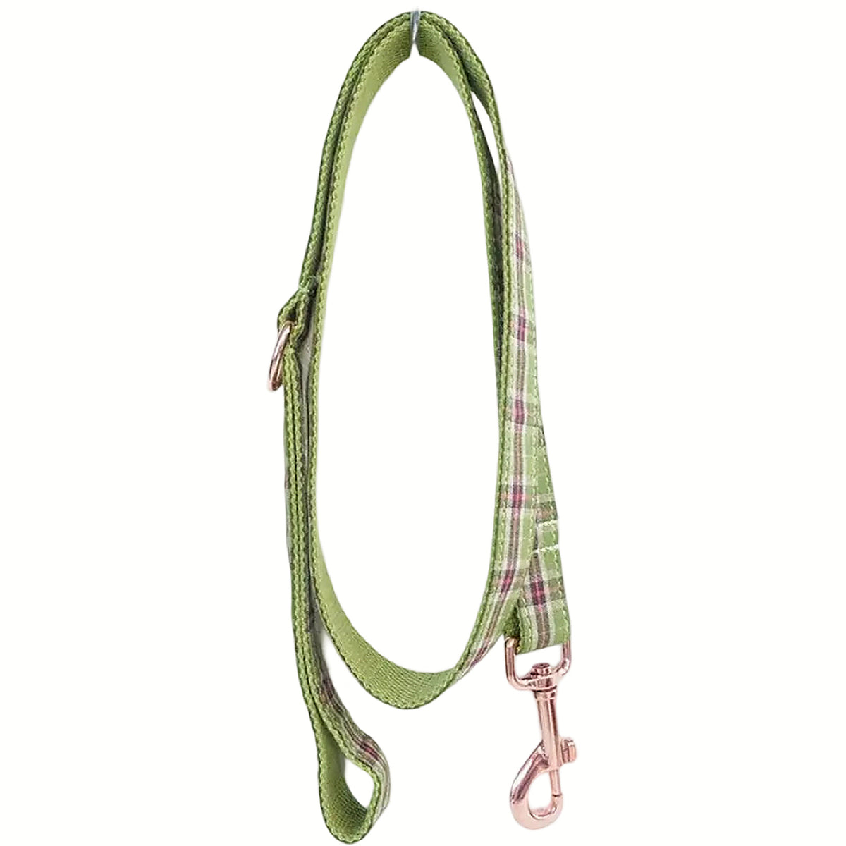 Woodland Plaid leash with rose-gold-tone hardware in Barkin’ Hound Luxury 2.0 presentation