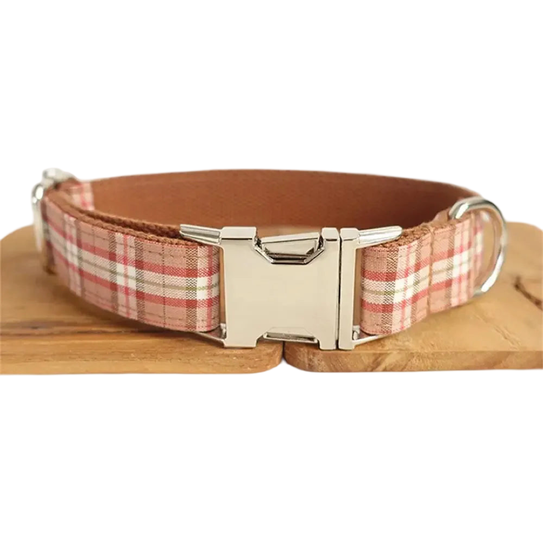 Autumn Plaid Charm Collar and Leash.