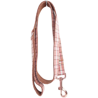 Autumn Plaid Charm Collar and Leash.