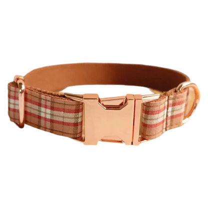 Autumn Plaid Charm Collar and Leash.