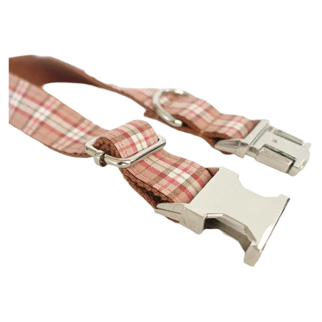 Autumn Plaid Charm Collar and Leash.