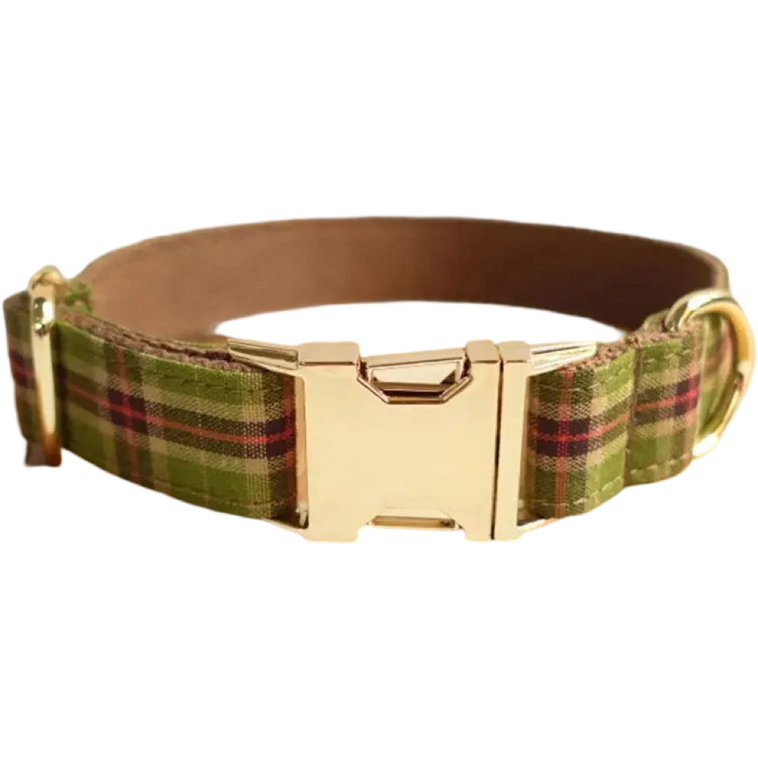 Woodland Plaid Collar and Leash.