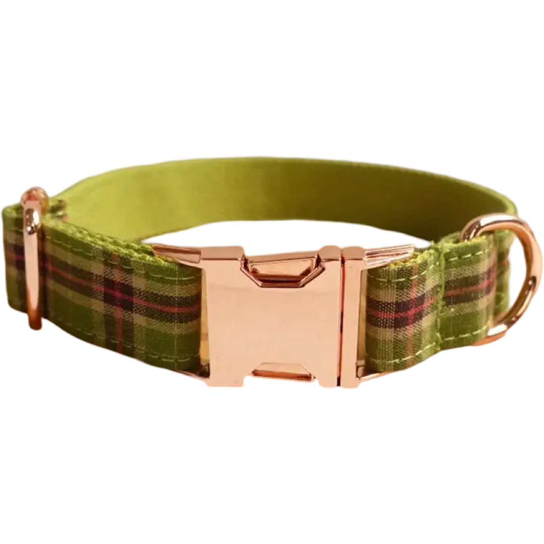 Woodland Plaid Collar and Leash.