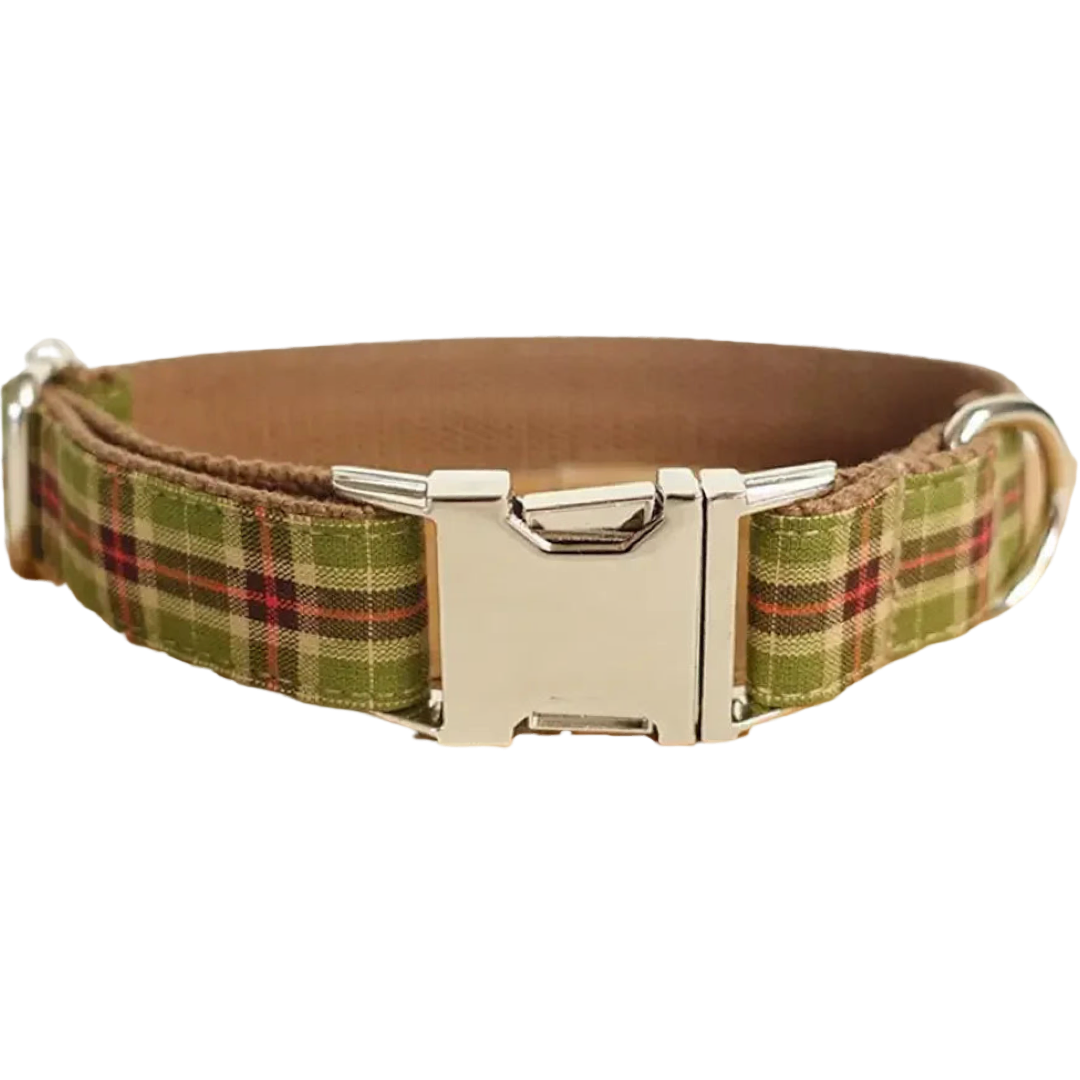 Woodland Plaid Collar and Leash.