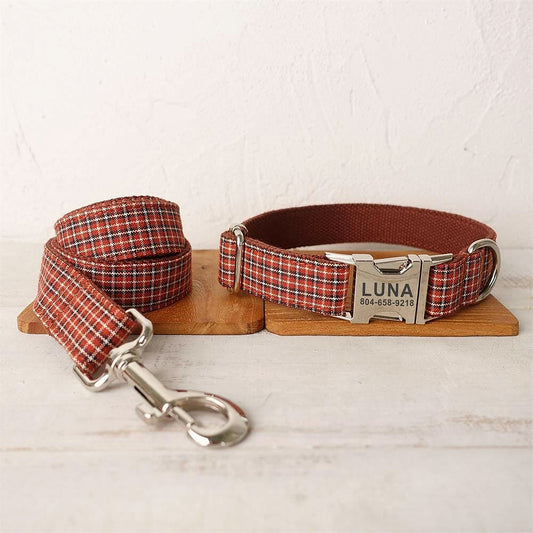 Plaid Palette collar and leash in Barkin’ Hound Luxury 2.0 presentation