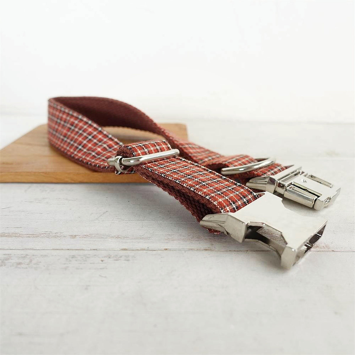 Plaid Palette silver hardware buckle detail in Barkin’ Hound Luxury 2.0 presentation