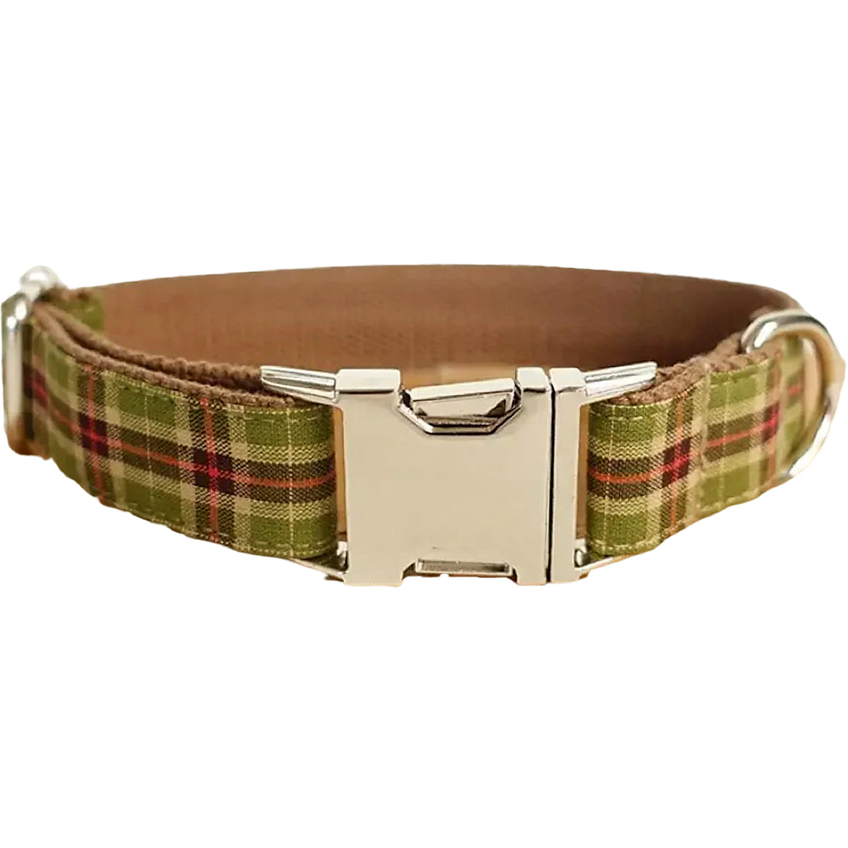 Woodland Plaid collar with silver hardware in Barkin’ Hound Luxury 2.0 presentation