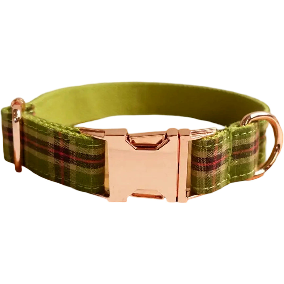 Woodland Plaid collar with rose-gold-tone hardware in Barkin’ Hound Luxury 2.0 presentation