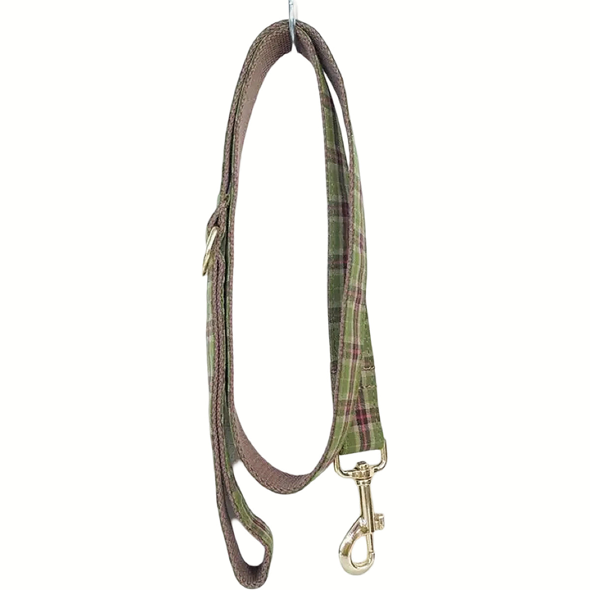 Woodland Plaid leash with gold-tone hardware in Barkin’ Hound Luxury 2.0 presentation